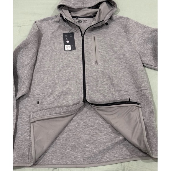 NWT Mens VRST Pinnacle Fleece Gray Full-Zip Moisture Wicking Hooded Jacket - MD - Picture 6 of 6